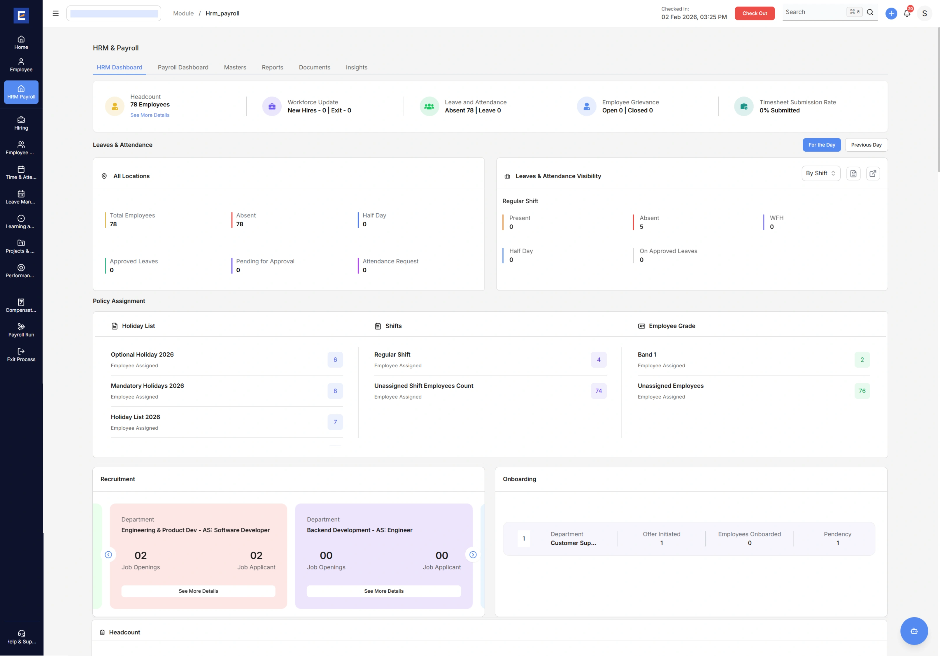 Entires.AI HRM & Payroll Dashboard